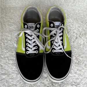VANS Old Skool Skate Sneakers Black Green Canvas